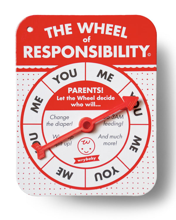 Fun parenting game for new parents Wheel of Responsibility