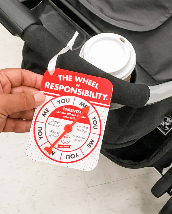 Fun game for new parents is mobile hangs from stroller