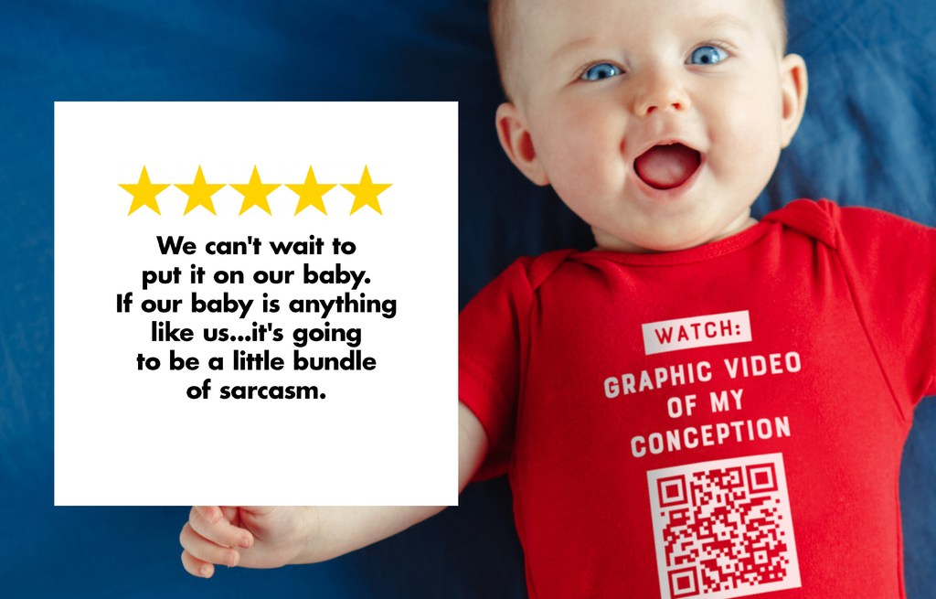 5 star reviews for wrybaby's funny baby onesies