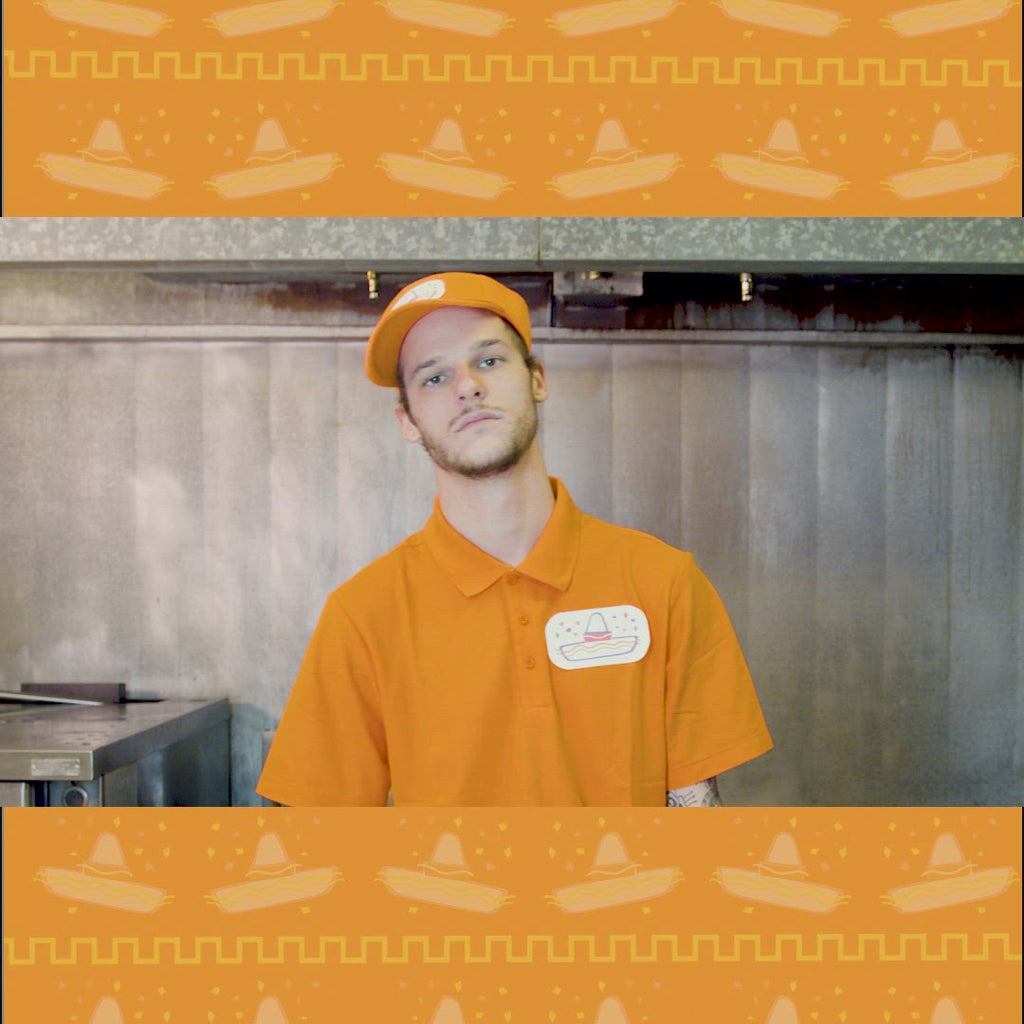 A funny video of a fast food worker wrapping a baby in wrybaby's Baby Burrito Blanket