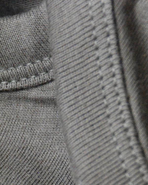 Soft gray wrybaby onesie collar