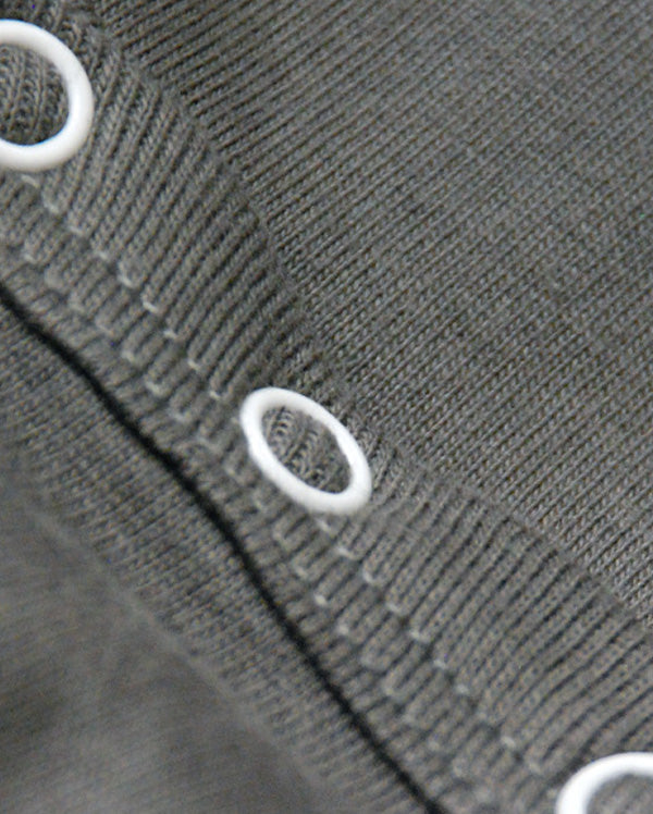 Soft gray cotton onesie snaps