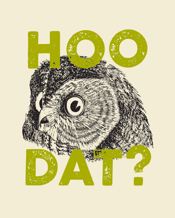 Funny owl baby bodysuit saying Hoo Dat?